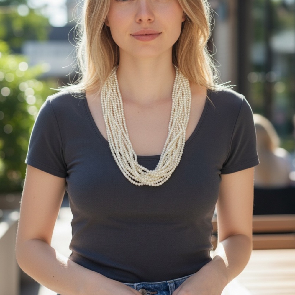 Multi Strand Pearl Necklace